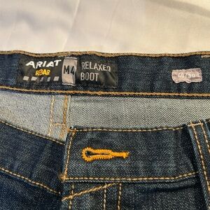 Ariat Men's Relaxed Fit Rebar M4 Boot Cut Jeans - Deep Blue 40x30